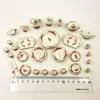 Miniature doll house pink Flower Patten Porcelain Coffee Tea Cups Ceramic Tableware Dollhouse Kitchen Accessories 3