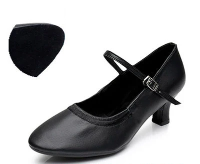 Женские туфли для латинских танцев, женские туфли Танго, современные туфли для сальсы для бальных танцев на среднем каблуке, женская обувь, современные танцевальные кроссовки на каблуке, атласная мягкая основа из - Цвет: Black Indoor 7cm