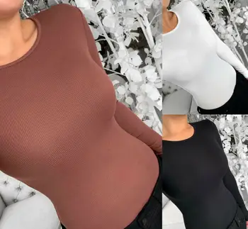 

Women Long Sleeve Bodysuit Leotard Bodycon Bandage Jumpsuit Romper Top Blouse