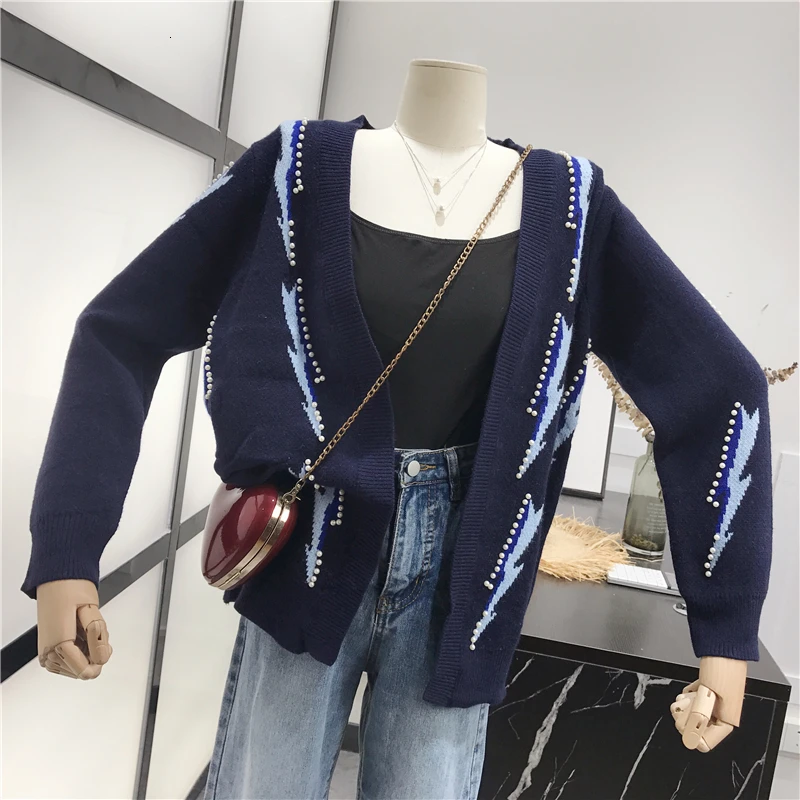 new autumn wild loose thin lightning bead sweater