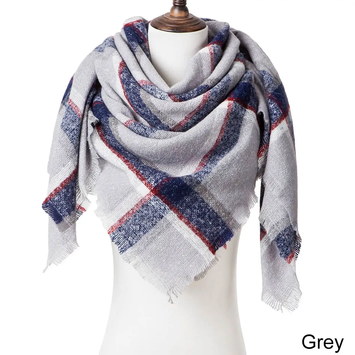 Шарф женский плед одеяло шарф шарфы женский теплый шарф кашемировый треугольный шарф женский большой размер шали и шарфы - Цвет: C