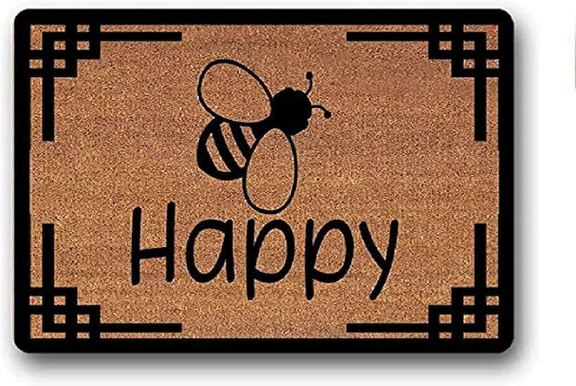 Придверный резиновый коврик Be Happy - Bee дешевый дверной 18 дюймов x 30 | Дом и сад