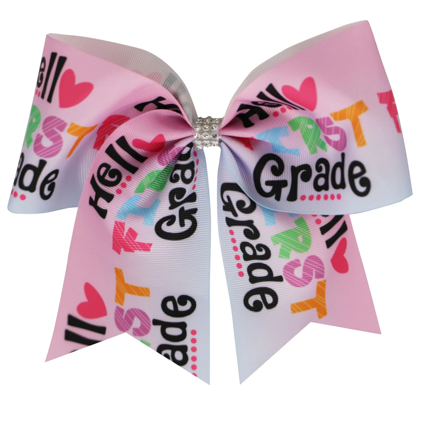 new 2pcs 7 5inch back to school cheer bow for girls kids hair bows with elastic band grosgrain ribbon hair accessories 2021  new  24pcs7.5inch 