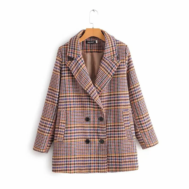 Woah new SY95-334 Euro-American fashionable woolen plaid coat | Женская одежда