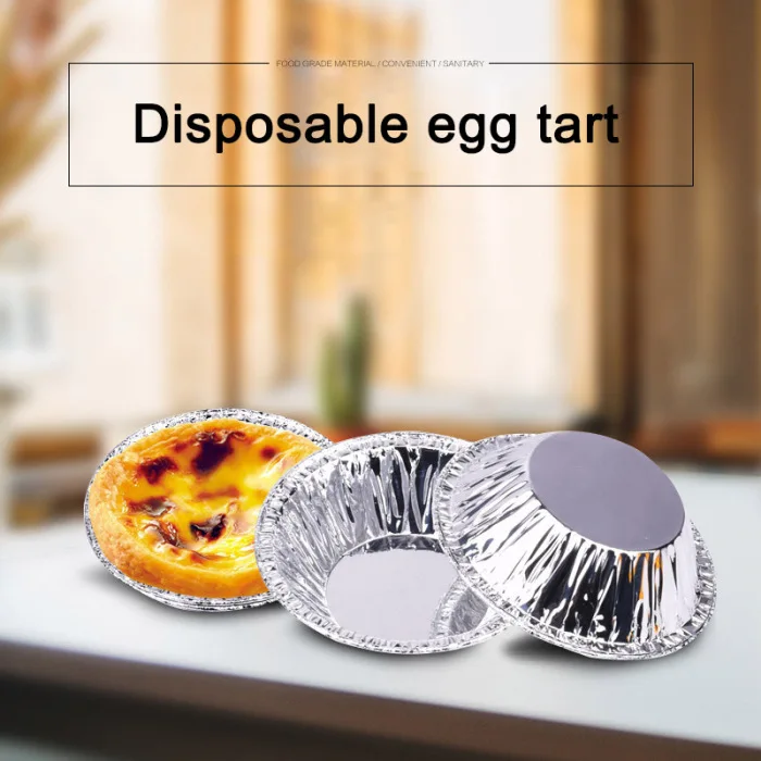 250 Pcs Disposable Egg Tart Holder Mold Aluminum Foil Cake Cookie Kitchen Baking Tool JS23