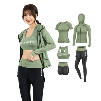 

Sports Set Women's Tennis Red Profession Gym Running Casual Beginners Fashion Spring and Autumn Clothes Five Pieces Set