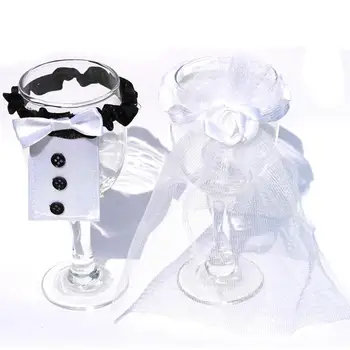 

1 Pair Fashion Wedding Glass Cup Wine Bottle Sets Decor Cloth Creative Gifts