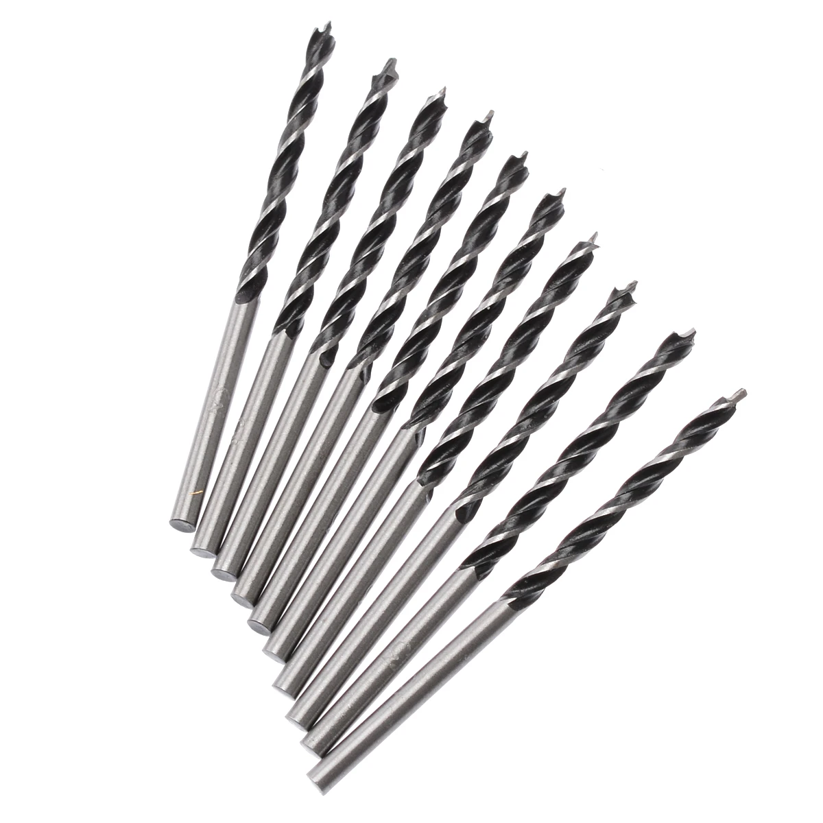 10Pcs High Strength Woodworking Twist Drill Bit Wood Drills with Center Point 3mm Diameter For
