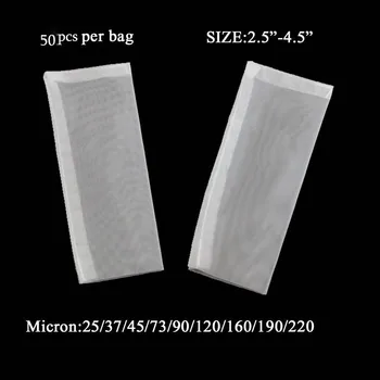 

50pc s 25/90/120/160 micron 2.5x4.5 inch nylon mesh rosin press tea Rosin filter bags Extraction Micron Filter Press Bag BD89C