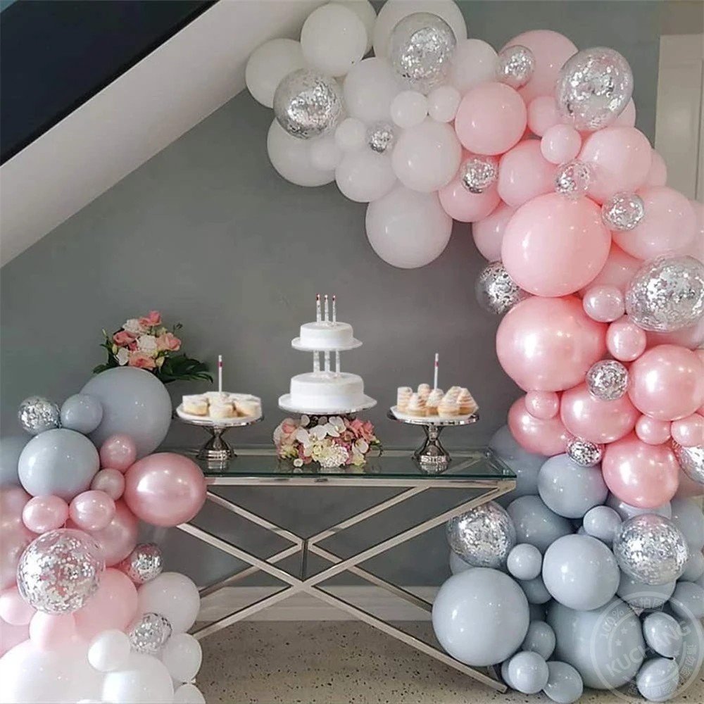 87 шт. девичник вечерние воздушные шары-гирлянды арочный Комплект свадебный душ фон девушки день рождения украшения Розовый Белый Серый воздушные шары