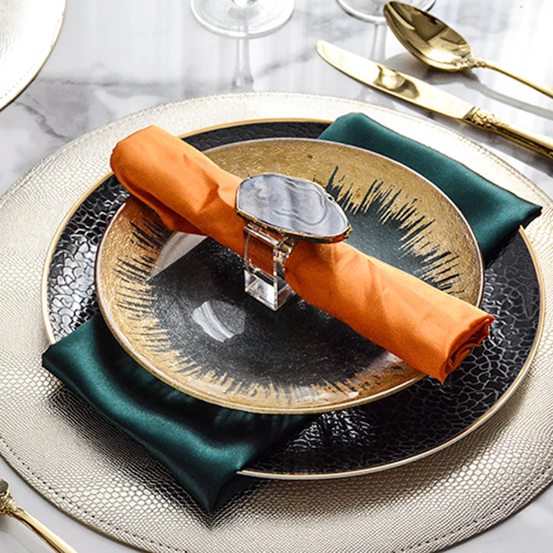 European Style Orange and Green High-End Model Room Dinner Set 1