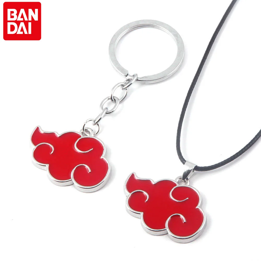 Bandai Anime Naruto Keychains Necklace Figure Uzumaki Sasuke Red Cloud