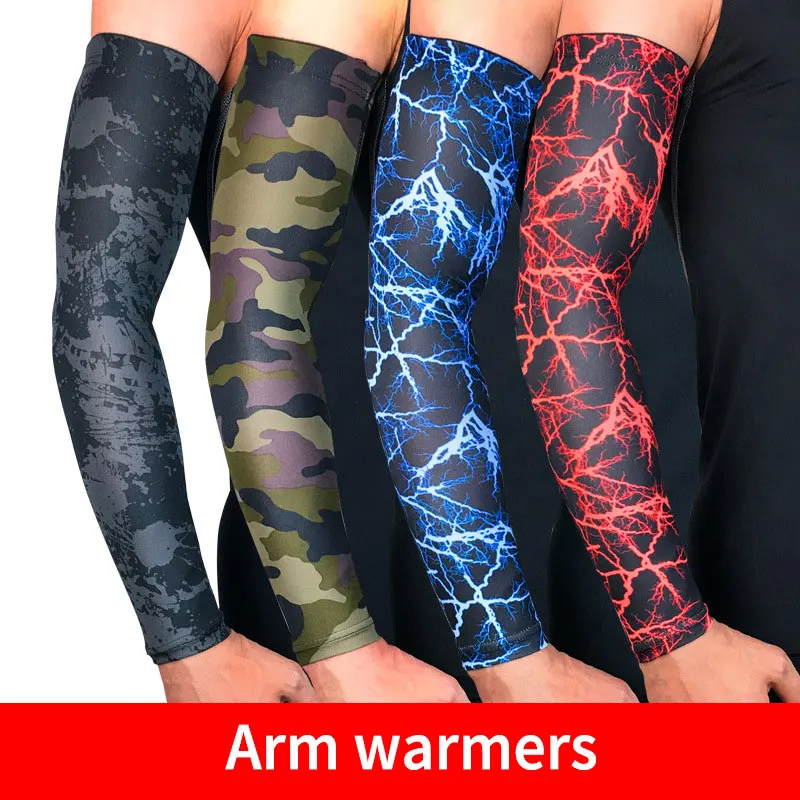 

Men's Arm Warmers Cycling Anti-uv Sun Protection Long Cuffs Sleeves Women Mangas Para Brazo Hand Armbands For Fashion Basketball