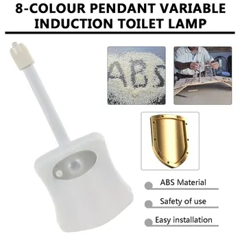 

Smart PIR Motion Sensor Toilet Nightlight LED Body Motion Activated On/Off Seat Sensor Lamp 8 Color PIR Toilet Night Light lamp