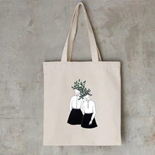 Женская модная простая Холщовая Сумка с цветочным принтом, сумка для покупок, Harajuku, многоразовые большие вместительные сумки-тоут, креативные литературные