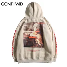 GONTHWID Sebastiano Ricci An Angel and Mule, флисовые толстовки с принтом и капюшоном, уличная одежда в стиле хип-хоп, повседневный пуловер в стиле Харадзюку, топы с капюшоном