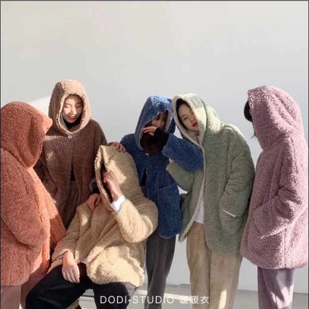 Cena Mały wielbłąd dół bajki ubrania zagęszczony kapturem koreańskie casual kurtka kobiety 1293