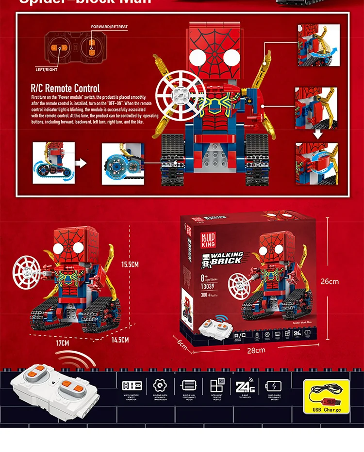 Brick headz умный Мститель Супермен Капитан Америка Человек-Паук Робот контролирует детские игрушки
