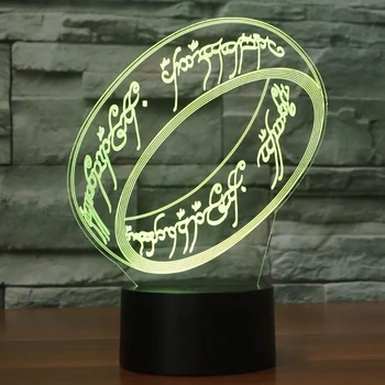 

Ring Shape 3D LED Night Light Multicolor RGB Bedroom Decor Kids Christmas Gift Toys lamp drop ship Amazon