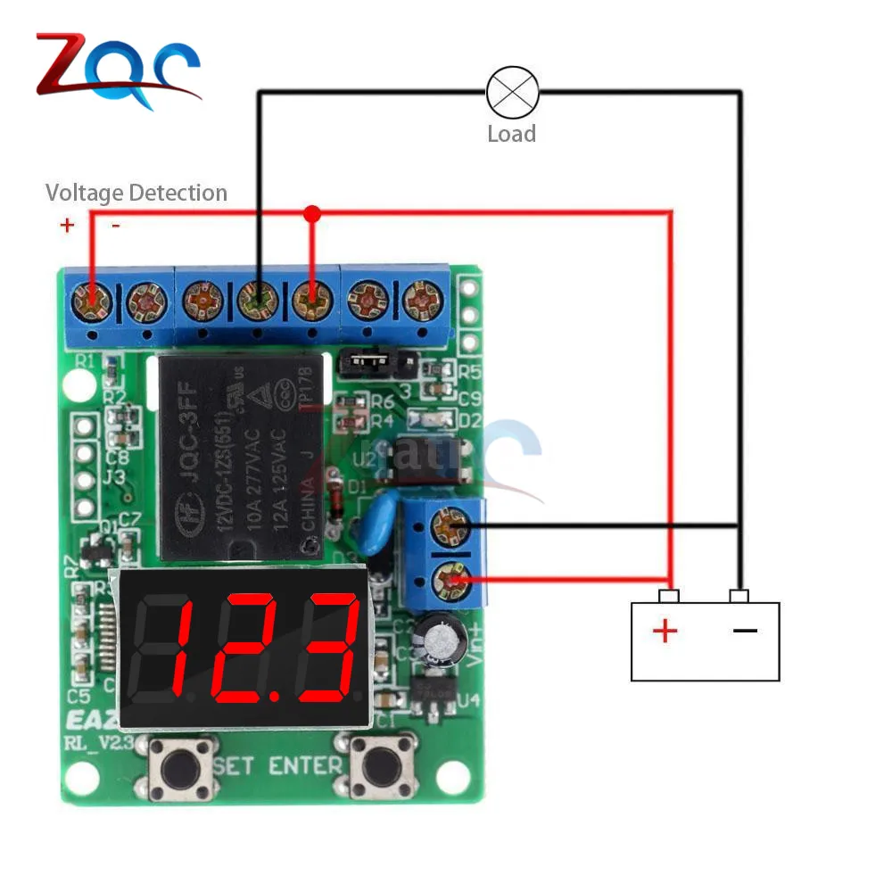 tensao monitor de descarga deteccao voltagem 12v 24v dc 05