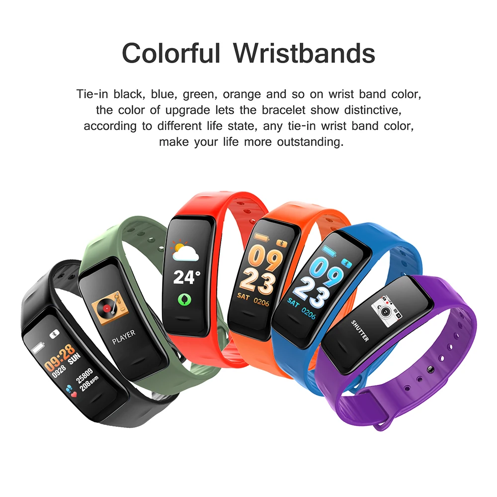 Pantalla de color C1S pulsera inteligente непроницаемый монитор для чтения карт, фитнеса, Bluetooth reloj intelig