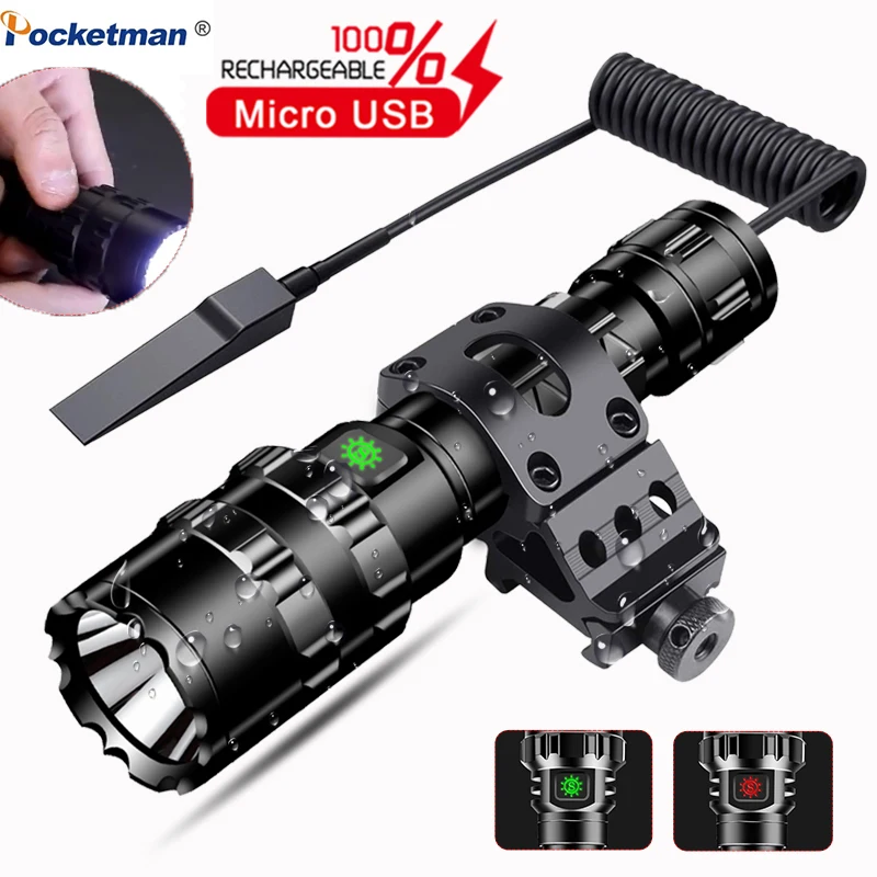 

High Power LED L2 Tactical Flashlight Xlamp Aluminum Hunting L2 Waterproof Torch Light Powerful Lanterna Use 18650 26650 Battery