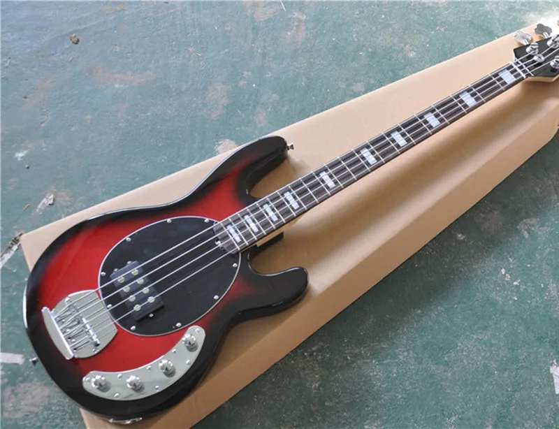 

4-String Bass Guitar,Red and Black Color Body,Rosewood Fingerboard,21 Frets,Active Circuit and can be Customized