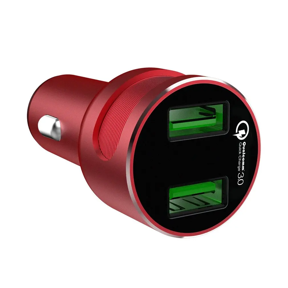 Автомобильное USB зарядное устройство из сплава, прочная быстрая зарядка 3,0, 2 порта, USB быстрое зарядное устройство для телефона, универсальное автомобильное зарядное устройство