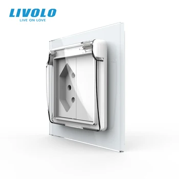 

Livolo Swizss Standard Power Socket,Crystal Glass Panel,swizerland plugs ,with Waterproof Cover,1/2 gang plugs