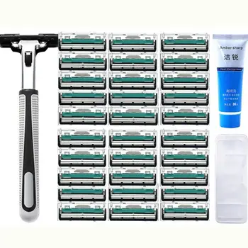 

XY Fancy Stainless Steel Double Blade Razor + 36 Cutter Head Manual Shaving Facial Care Beard Hair Remover