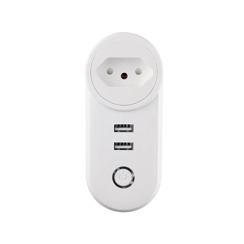 BR Умная розетка ZigBee 3,0 CN/FR/UK/AU/BR/CH/IL/IN/IT/JP с 2 портами usb Голосовое управление работа со смартфонами Wink Echo Plus - Цвет: BR