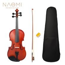 Наоми 4/4 Полный Размер Скрипка матовая Скрипка Студенческая скрипка W/чехол+ бант+ канифоль Набор для Biginner скрипка ученик натуральный цвет скрипка