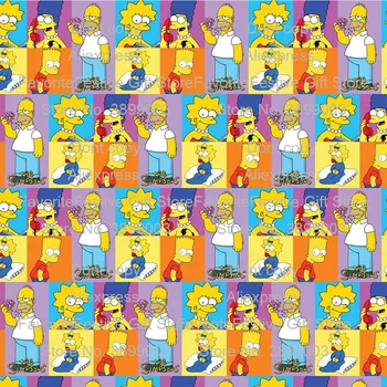

Simpson Christmas Foiled Fabrics cartoon Fabrics For Clothing baby boys stretch Kids Dolls Home Textile Sewing Patchwork
