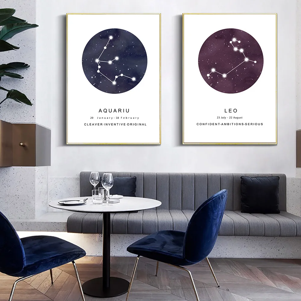 

Constellations Nursery Posters And Prints Astrology Sign Canvas Posters Minimalist Print Painting Wall Pictures For Kids Bedroom