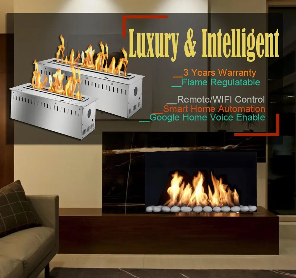 

hot sale 30 inch indoor ethanol burner modern fireplace with remote control