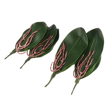 

2pcs Real Touch Phalaenopsis Leaf Artificial Plant DIY Wedding Decorative Flower