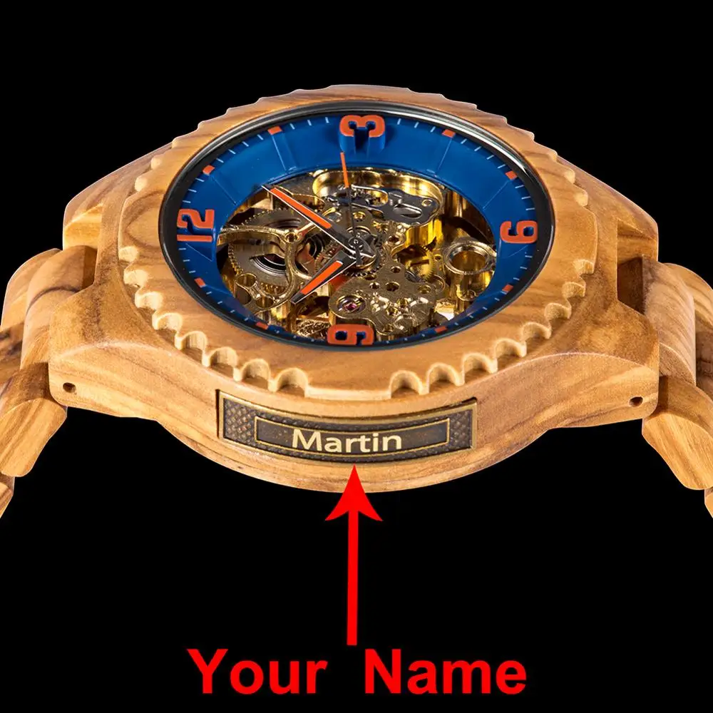 Montre Homme BOBO BIRD, автоматические часы, мужские, на заказ, с именем, деревянный ящик, механические часы, водонепроницаемые, подарок ему, мужские часы, деревянная коробка