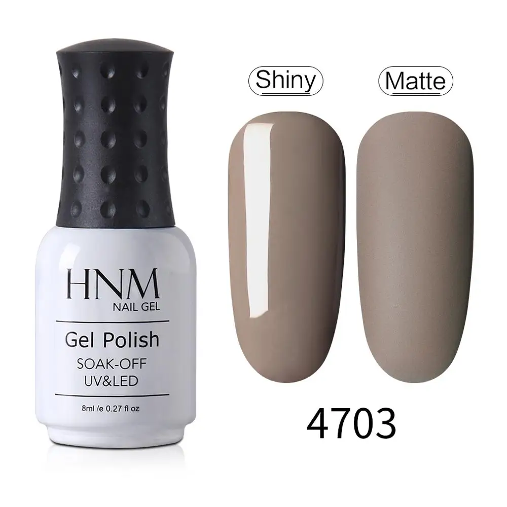 HNM Khaki Red Blue UV Gel Nail Polish Need Matt Top Paint Enamel Primer Varnish Soak Off UV LED Lamp Set Semi Permanent Lacquer - Цвет: 4703