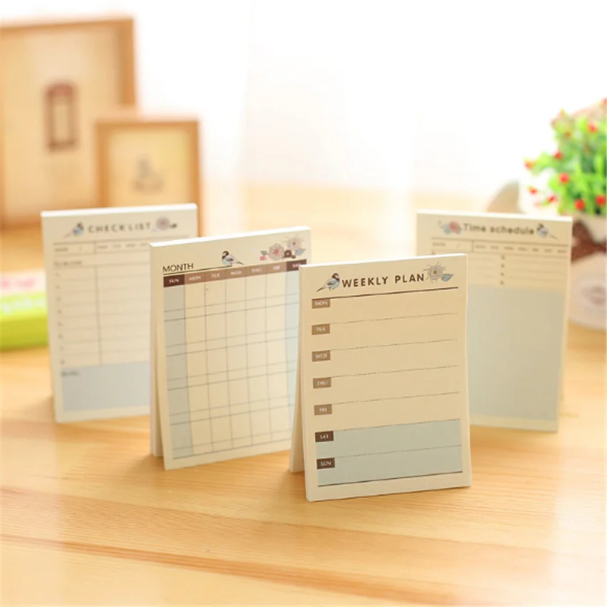 

1pack /lot New Blue Bird Flower Creative Desktop Project Four Selections Page Markers Sticky Notes For Offices
