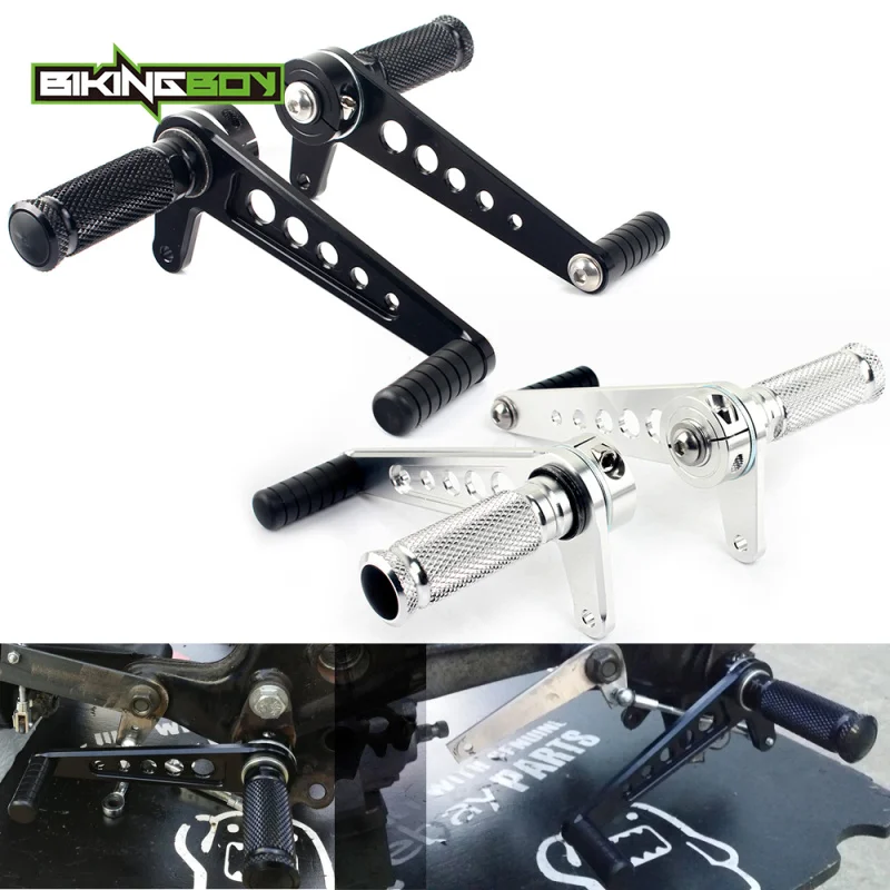 BIKINGBOY Cafer Racer Foot Pegs Rests For Yamaha RD 350 73-75 XS 650 70-83 V-Twin 920 81 82 83 SR 400 500 Custom Classic Bobber |