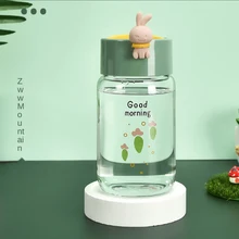 Bouteille en verre Simple de 340ml, nouveau Style de tasse à eau, jolie tasse créative Portable avec corde pour copines en Promotion
