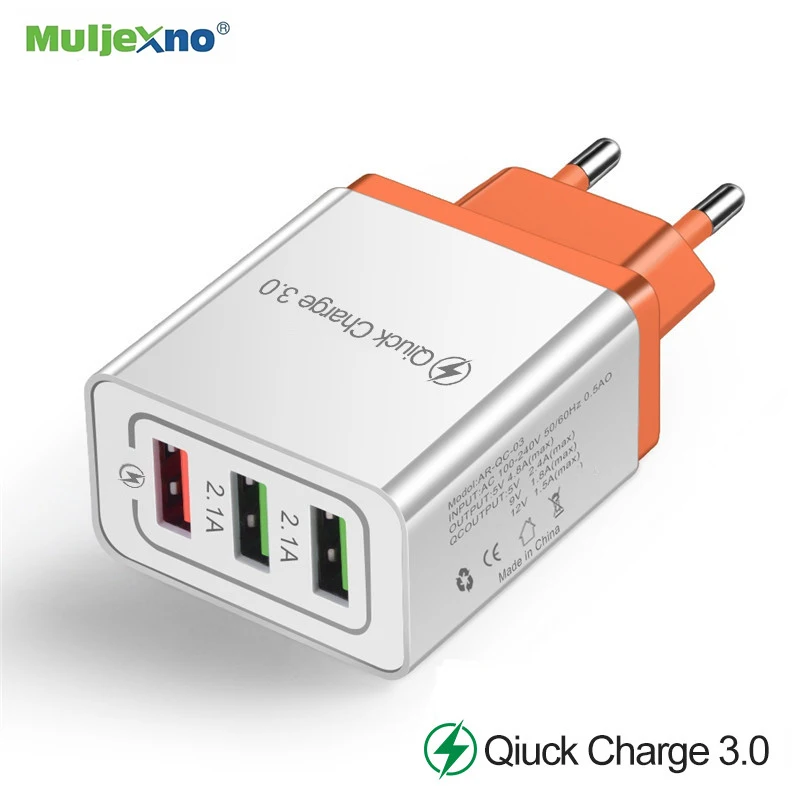 

Universal 18W USB Quick Charge 3.0 5V 3A For iPhone iPad EU US Plug Mobile Phone Fast Charger Charging For Samsung Huawei Xiaomi