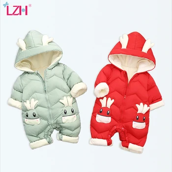 

LZH 2020 New Autumn Cute Cartoons Jumpsuit Kids Thicken Baby Girl Winter Clothes Casual Baby Newborn Boys Romper Go Out Clothing