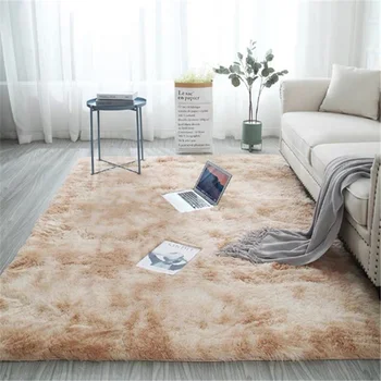

Gradient Color Plush Soft Rugs Tie-dyed Carpets For Home Living Room Fluffy Shag Fur Rug Anti-slip Bedroom Decorative Carpet