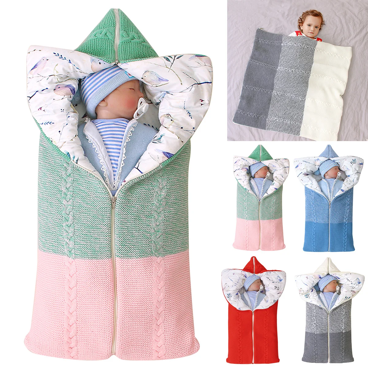 

Baby Sleeping Bag Envelope Winter Kids Sleep bag Footmuff For Stroller Polyester and Cotton Sleep Bag Newborn Swaddle Slaapzak