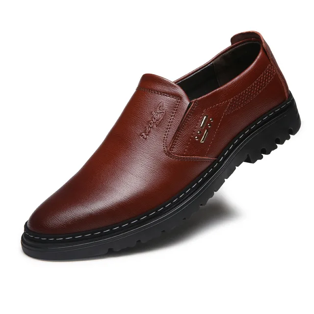 Genuine Leather Men Casual Shoes Formal Shoes Men's Apparel Men's Shoes color: Black|Brown|Yellow