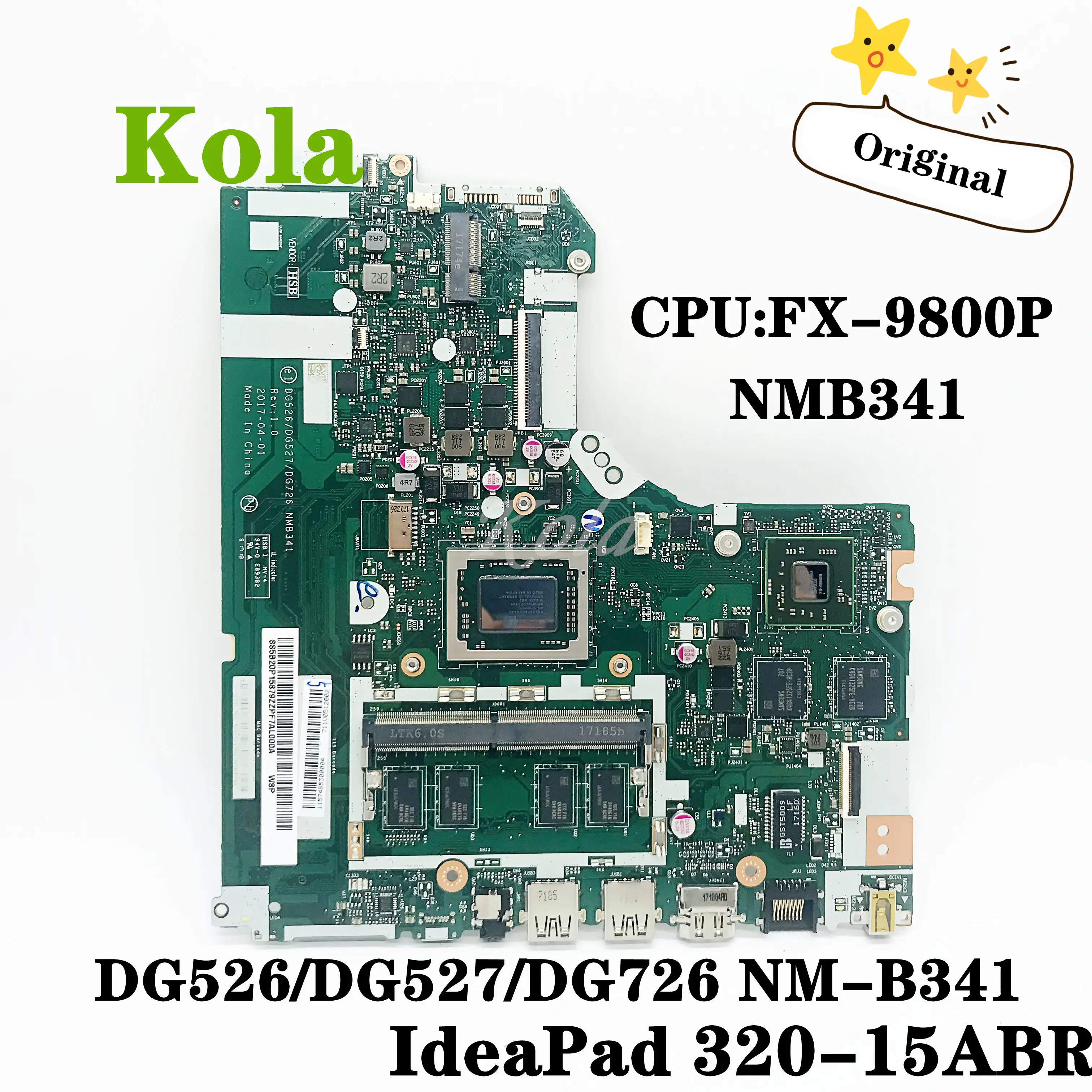 Для Lenovo IdeaPad 320-15 320-15ABR Материнская плата ноутбука NMB341 NM-B341 Процессор FX-9800P 4 Гб ОЗУ 2