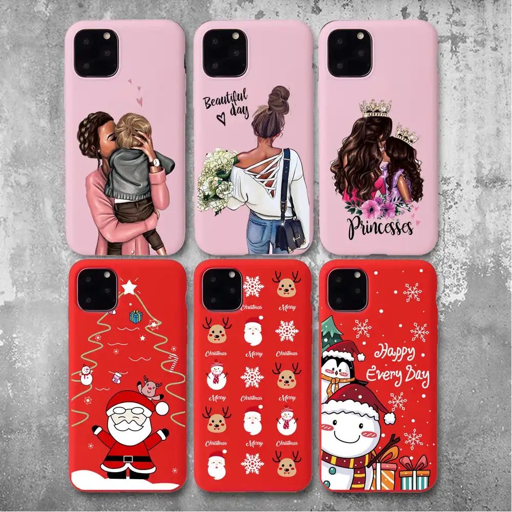 Christmas Tree Phone Case For Iphone 8 7 6s Plus Se 2020 Santa Claus Snowman Cases For Iphone Xs Max X Xr 11pro Soft Tpu Cover Fitted Cases Aliexpress