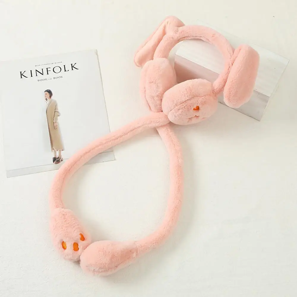 Pink Складные зимние наушники унисекс, зимние ветрозащитные теплые наушники для ушей, меховые зимние теплые наушники для ушей, пушистые меховые наушники - Цвет: Pink
