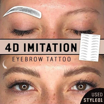 

4D Hair-like Authentic Eyebrows 4D Imitation Ecological Eyebrows Eyebrow Tattoo Sticker Water-based Brow stickers False Eyebrows